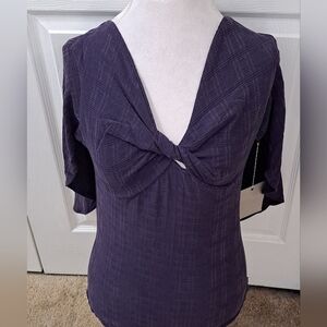 NWT Studio SKB Purple Textured Top   Size XS